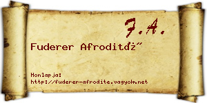Fuderer Afrodité névjegykártya